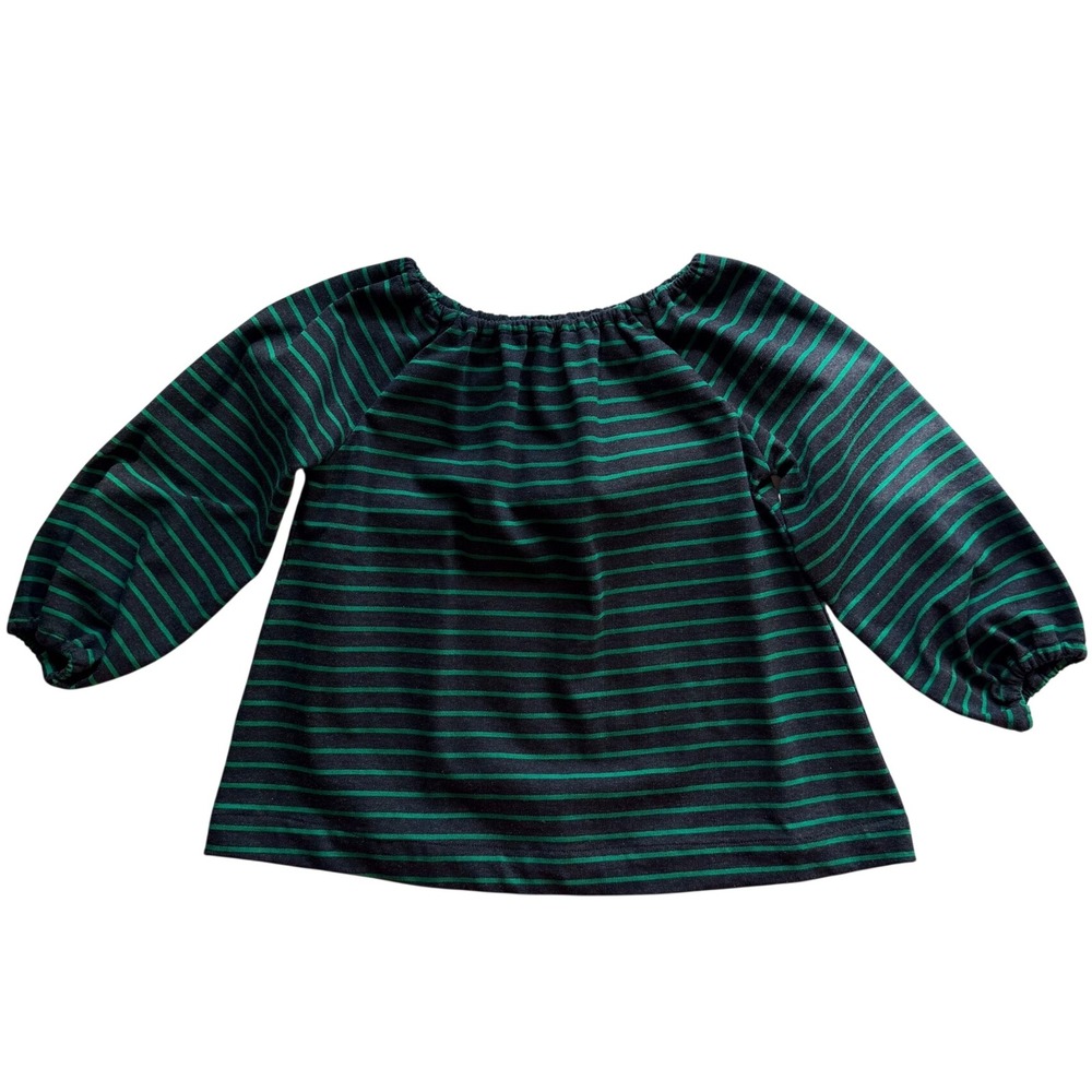 KID MASHBURN Designer Preppy Green Blue Striped Beachy Coastal Nautical Sz 4